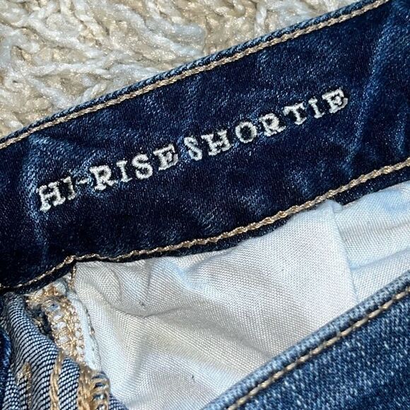 American Eagle Ne(x)t Level Stretch Hi Rise Shorty  Floral Hi-Rise Shortie Denim - Picture 7 of 15